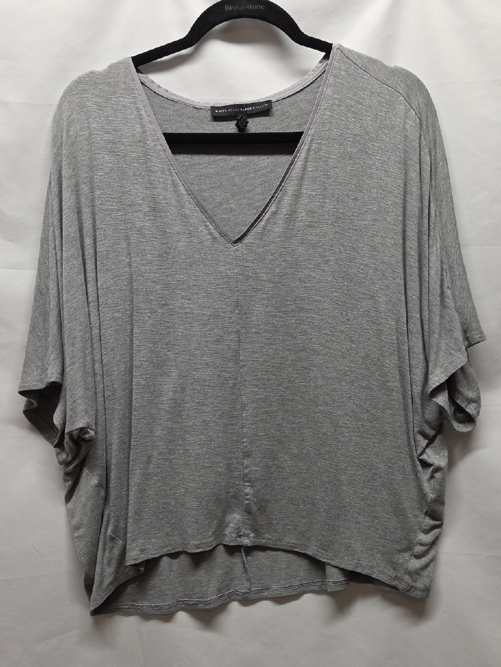 White House Black Market Relaxed V-Neck Dolman Sleeve Top - Gray